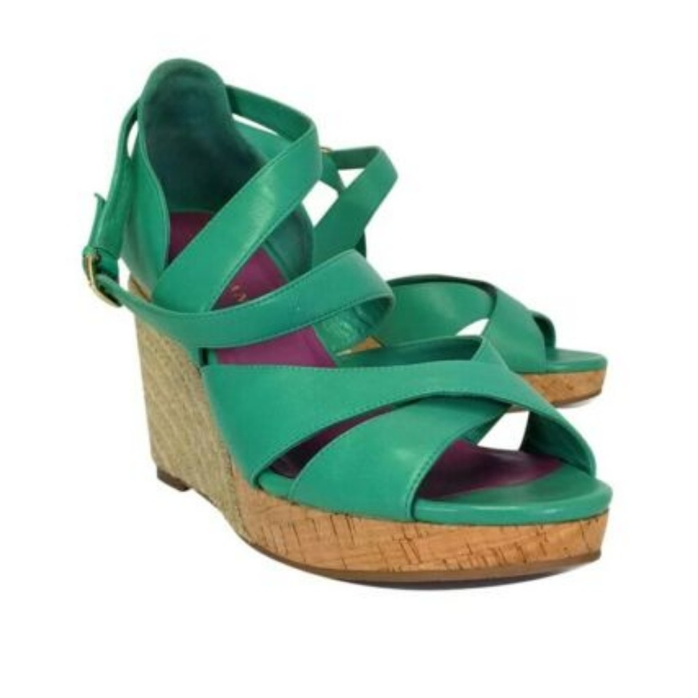 Cole Haan- Green Leather Wedges Sz 8